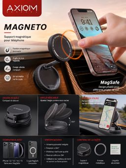 Support Voiture Magnétique Pliable AXIOM Magneto MagSafe