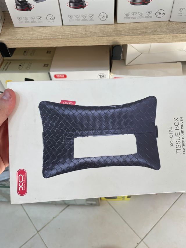 Boîte à Mouchoirs Suspendue Cuir Tissé Voiture XO-C124