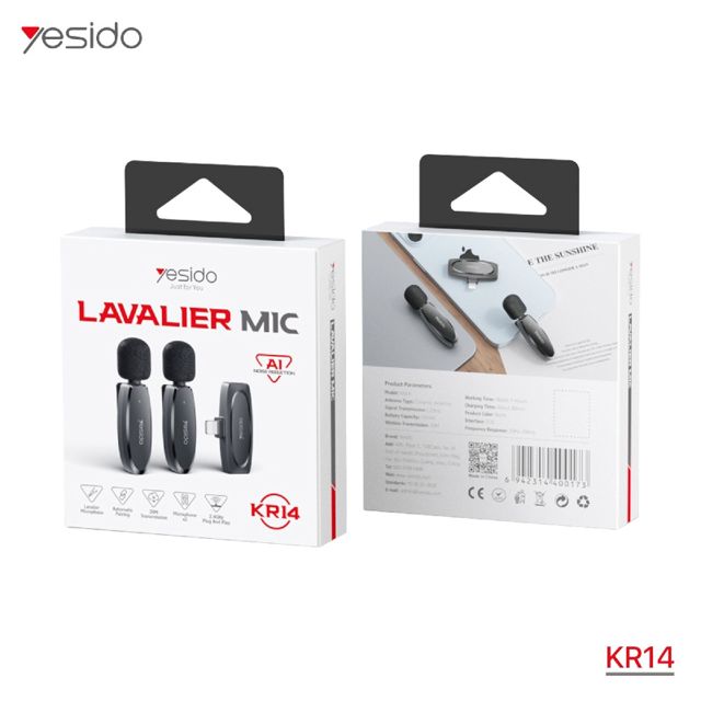Double Micro Cravate Sans Fil Yesido KR14 2.4GHz IA