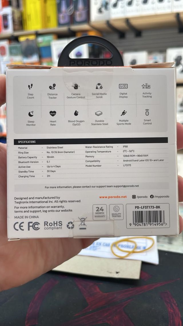 Bague Connectée Porodo FitSync Smart Ring